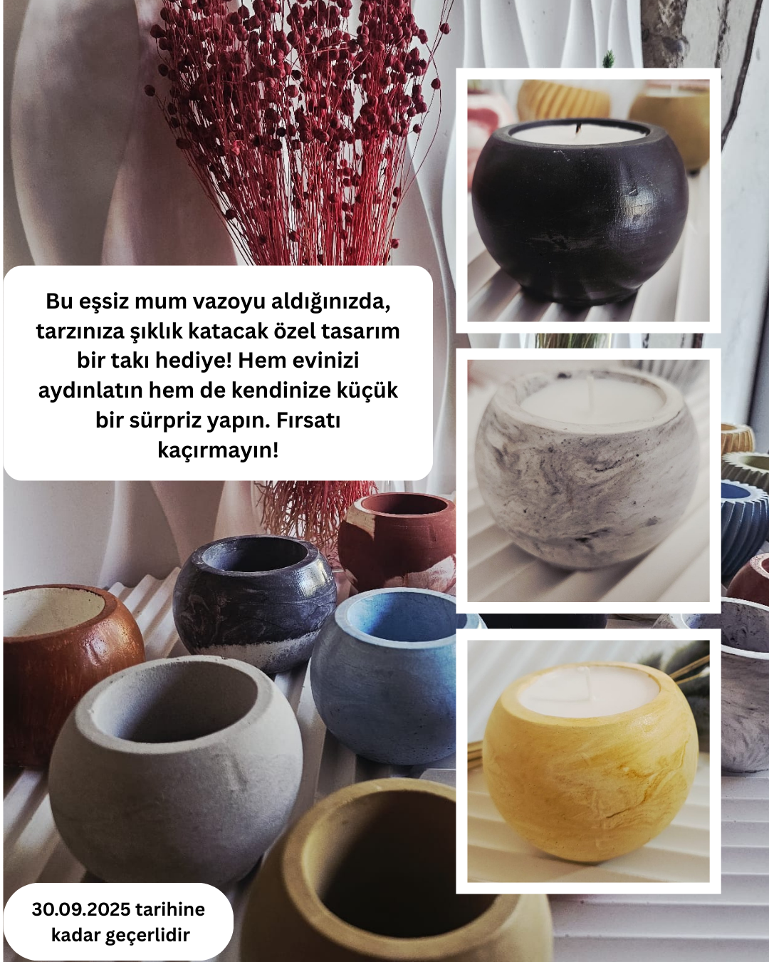 El Yapımı Spiral Beton Saksı / Vazo – Kaktüs, Sukulent ve Mini Bitkiler Için Gri-Beyaz