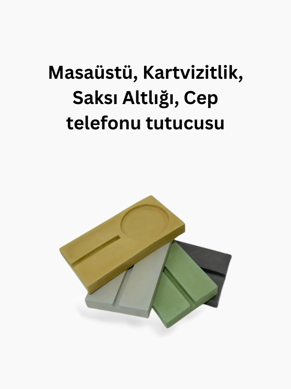 Beton Masaüstü Stand - Beyaz Çok Amaçlı Telefon ve Dekor Standı DIY | Utaylife