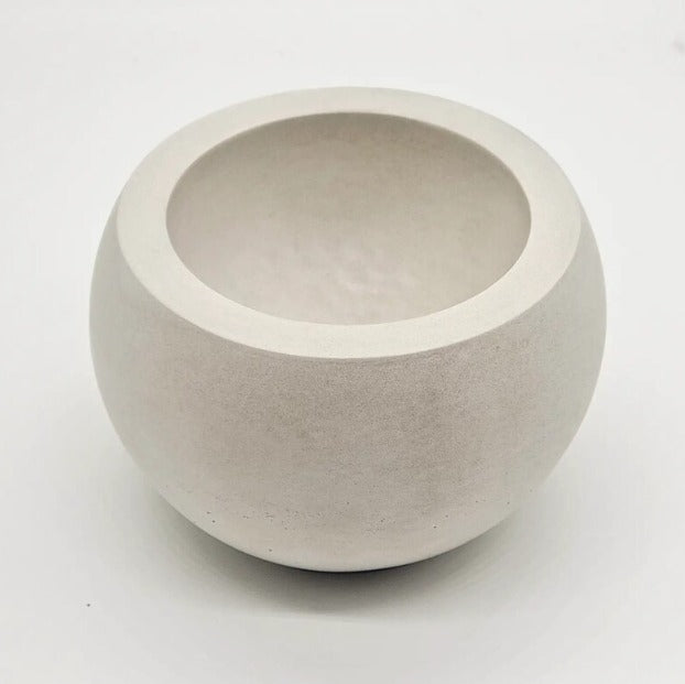 Utaylife Beyaz Beton Vazo / Saksı / Minimalist / Katus / Yuvarlak / Düz
